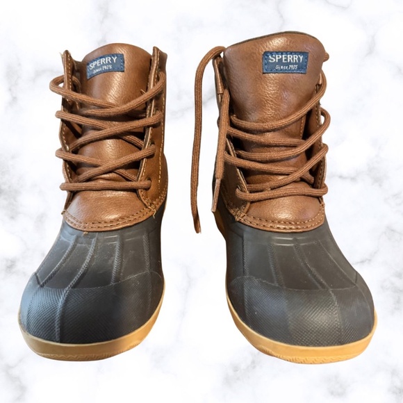 Sperry Port Duck Boot - Kids/Boy- Size 1M- Brown/Navy - Picture 1 of 6